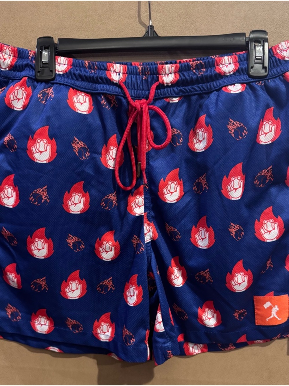 Men's Athletic Shorts in Navy with Red Accent